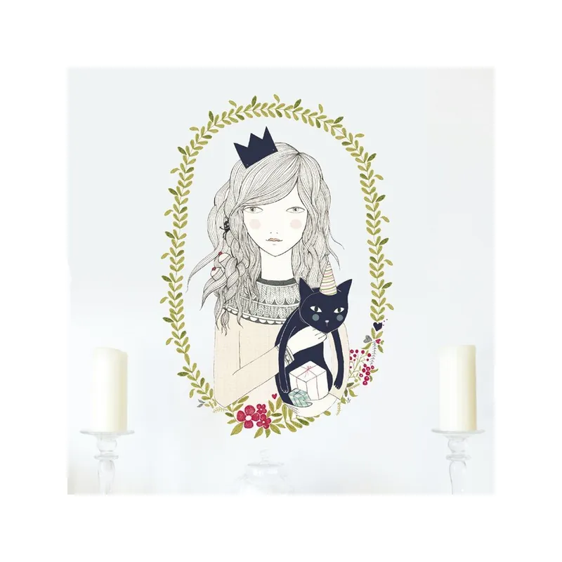 Ekspresowa dostawa Naklejka Cat Girl, 28x31 cm Bonami