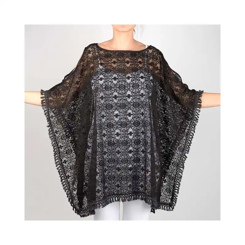 Do wyczerpania zapasów Tunika Poncho, M/L, czarna Bonami