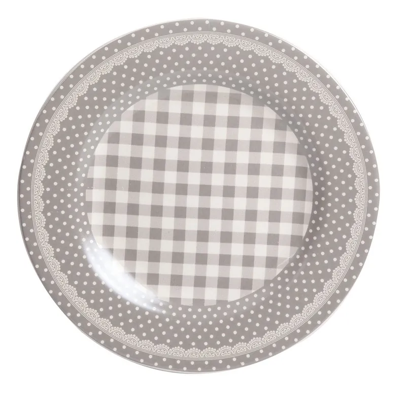 Talerz Grey Dots&Checks, 25.5 cm Bonami Zamów teraz