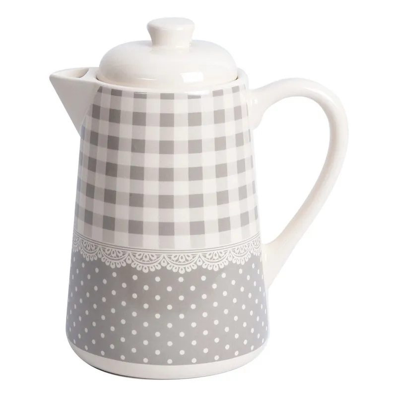 Wyjątkowa oferta Dzbanek z pokrywką Grey Dots&Checks Bonami