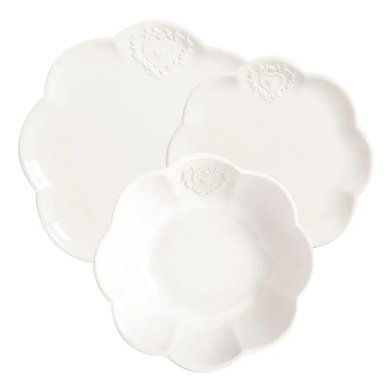 Ekspresowa dostawa Komplet 3 talerzy White Heart Bonami