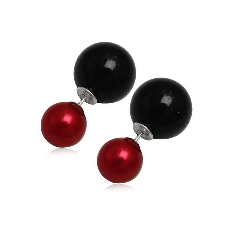 Sprawdź teraz Kolczyki Double Pearl Red and Black Bonami