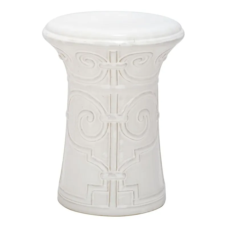 Biały stolik ceramiczny odpowiedni na zewnątrz Safavieh Imperial, ø 30 cm Bonami Łatwy zwrot