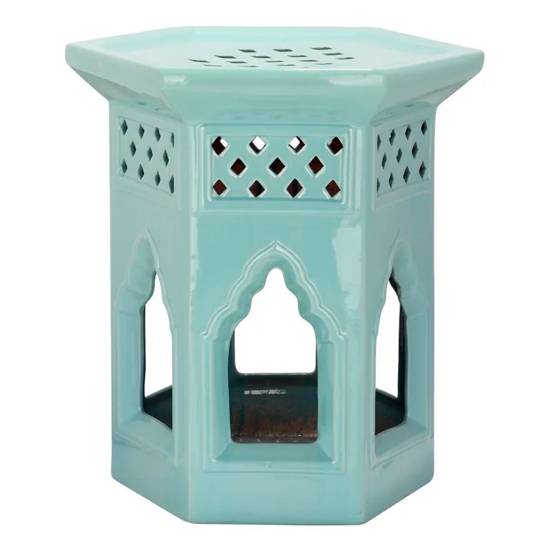 Dostępne od ręki Turkusowy stolik porcelanowy odpowiedni na zewnątrz Moroccan Light Aqua Bonami