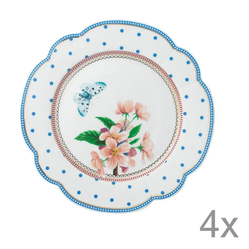 Obniżka ceny Porcelanowy talerz Dottie Lisbeth Dahl, 19 cm, 4 szt. Bonami
