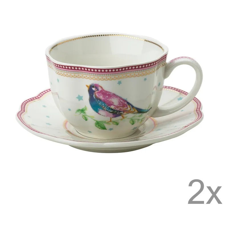 Bestseller Porcelanowa filiżanka ze spodkiem Birdie Lisbeth Dahl, 2 szt. Bonami