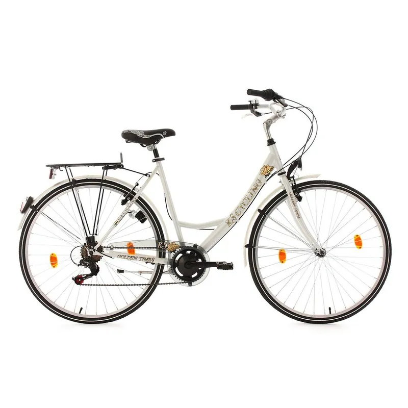 Ograniczona ilość Damski rower City Bike Golden Times White 53 cm, 28", wysokość ramy 53 cm Bonami