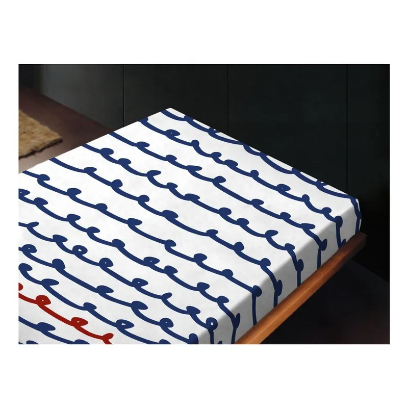 Bezpieczna płatność Prześcieradło Script Navy, 240x260 cm Bonami