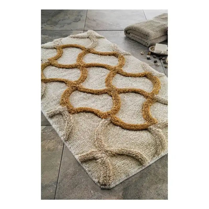 Cena promocyjna Dywanik łazienkowy Hermos Gold, 70x120 cm Bonami
