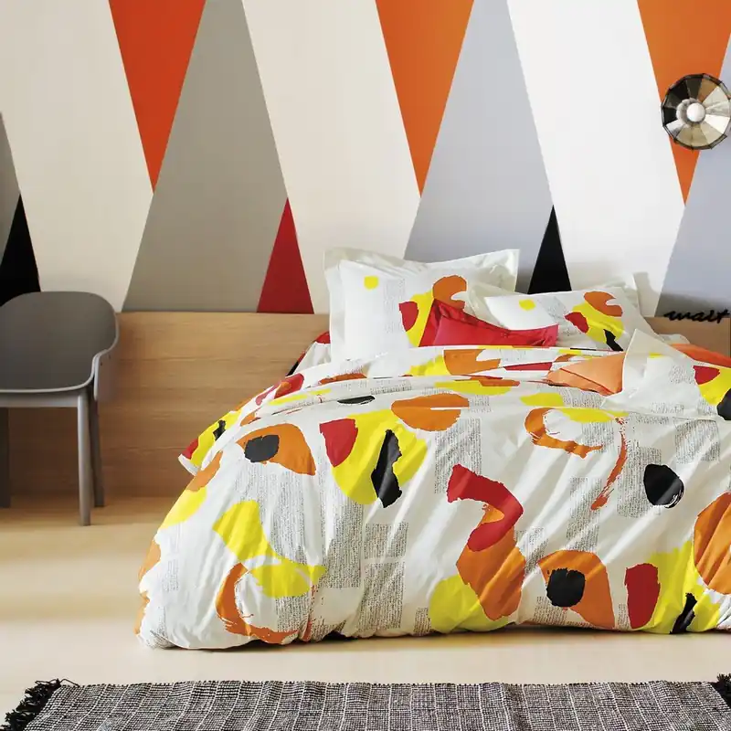 Oferta Pościel bawełniana Flash Mandarine, 140x200 cm Bonami