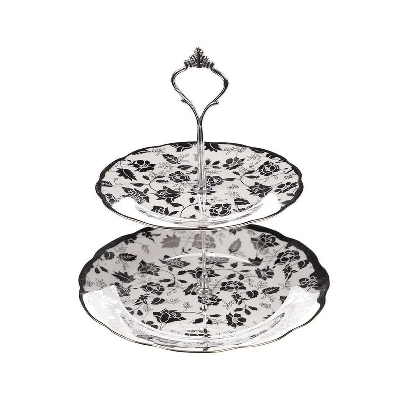 Dwupoziomowa patera Silver Flower Bonami Wysoka jakość