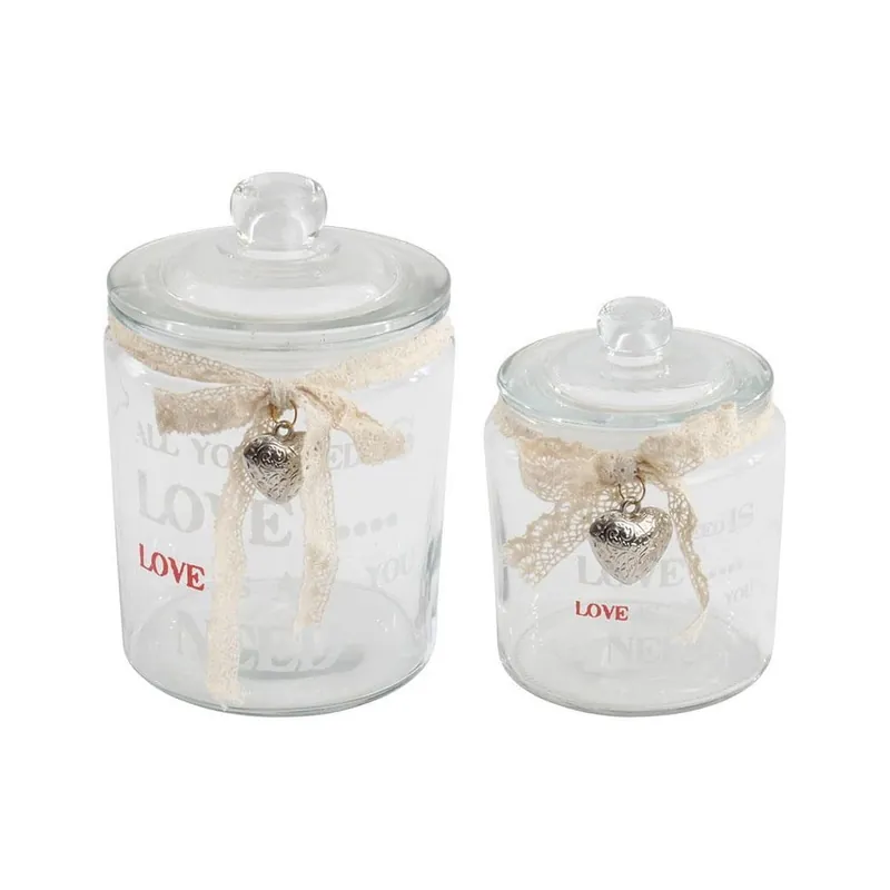 Do wyczerpania zapasów Szklane pojemniki Love, 900 i 1800 ml Bonami
