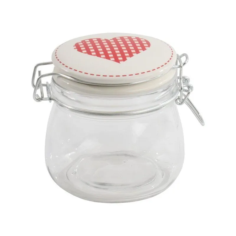 Dostępne od ręki Szklane pojemniki z pokrywką Deco Heart 750 ml, 6 sztuk Bonami