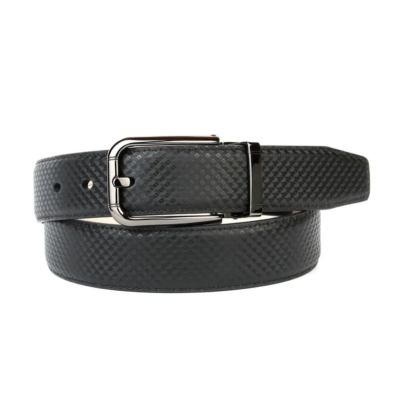 Darmowy zwrot Pasek skórzany męski 3PB10S Black, 100 cm Bonami