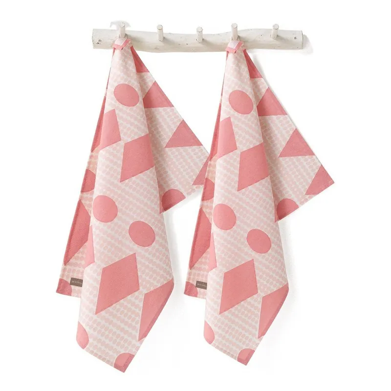 Do wyczerpania zapasów Zestaw ścierek Flags Pink Bonami