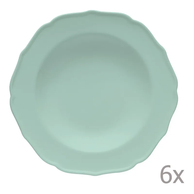 Kup online Zestaw 6 głębokich talerzy Glamour Azzurro Bonami