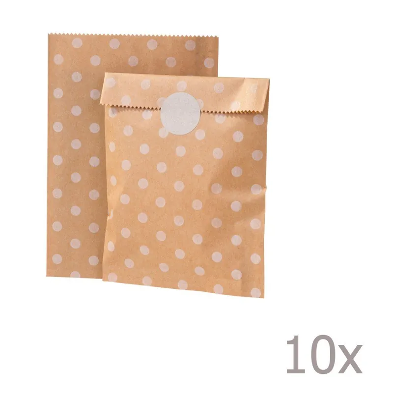 Komplet 10 torebek papierowych Kraft Dot Bonami Oferta