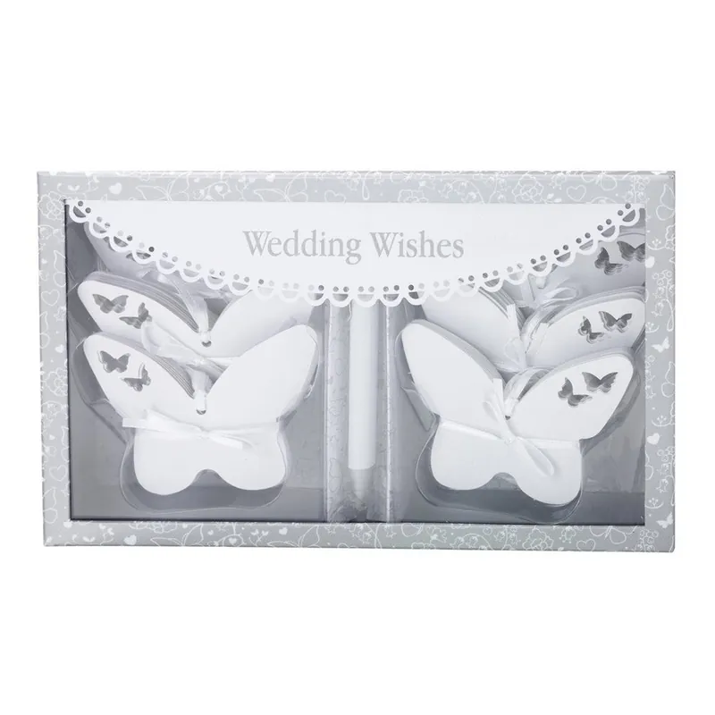 Premium Komplet 54 karteczek na życzenia ślubne Butterflies Bonami