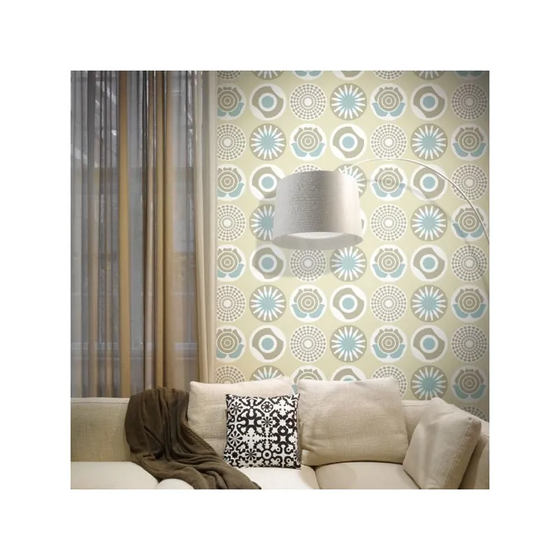 Niska cena Fizelinowa tapeta Clocks Beige, 0,53x10,05 m Bonami