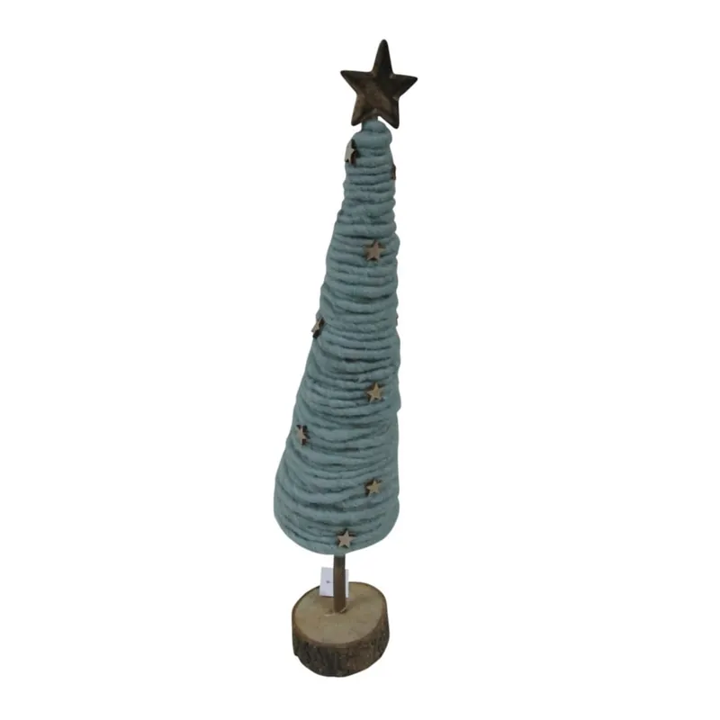 Szybka wysyłka Figurka dekoracyjna Côté Table Fir Tricot Sea Green, 46 cm Bonami