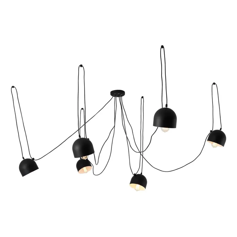 Czarna lampa wisząca na 6 żarówek CustomForm Popo Bonami Ostatnia szansa