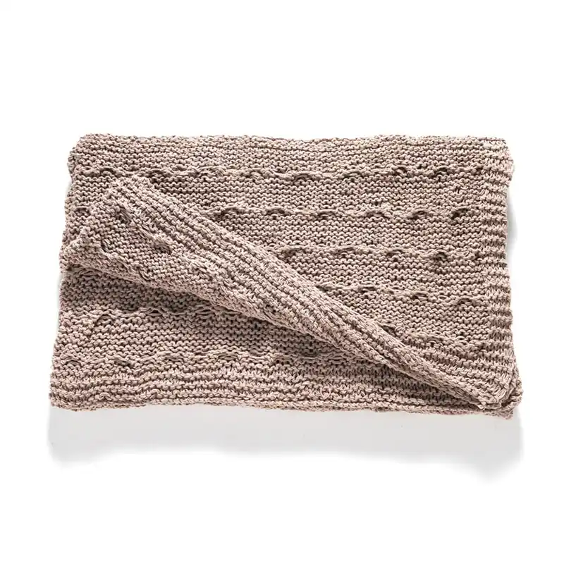 Nie przegap Beżowy koc Tomasucci Braid, 70x130 cm Bonami