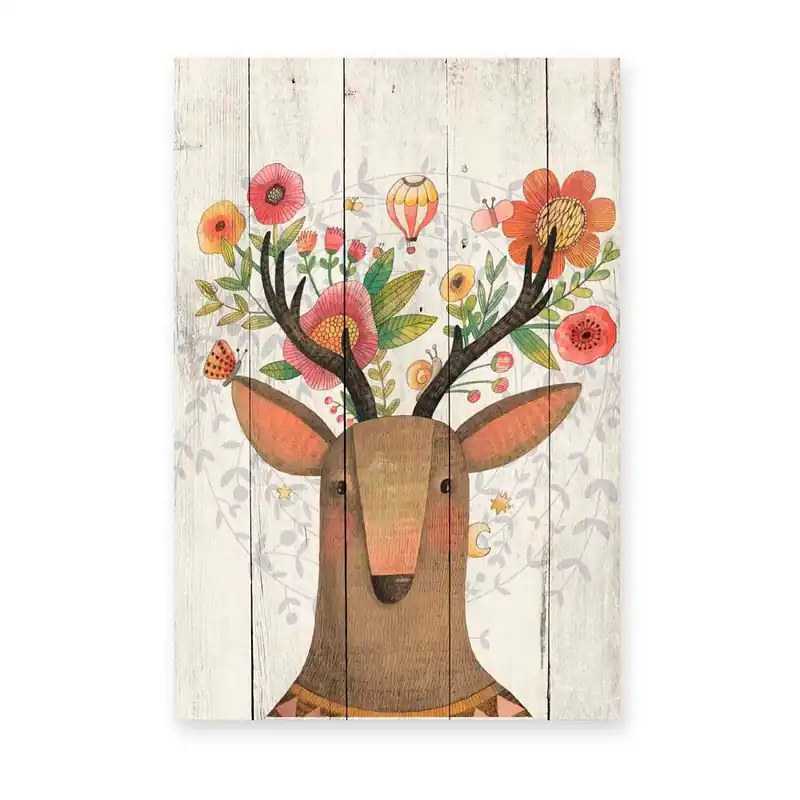 Bestseller Obraz na drewnie Little Nice Things Deer, 60x40 cm Bonami