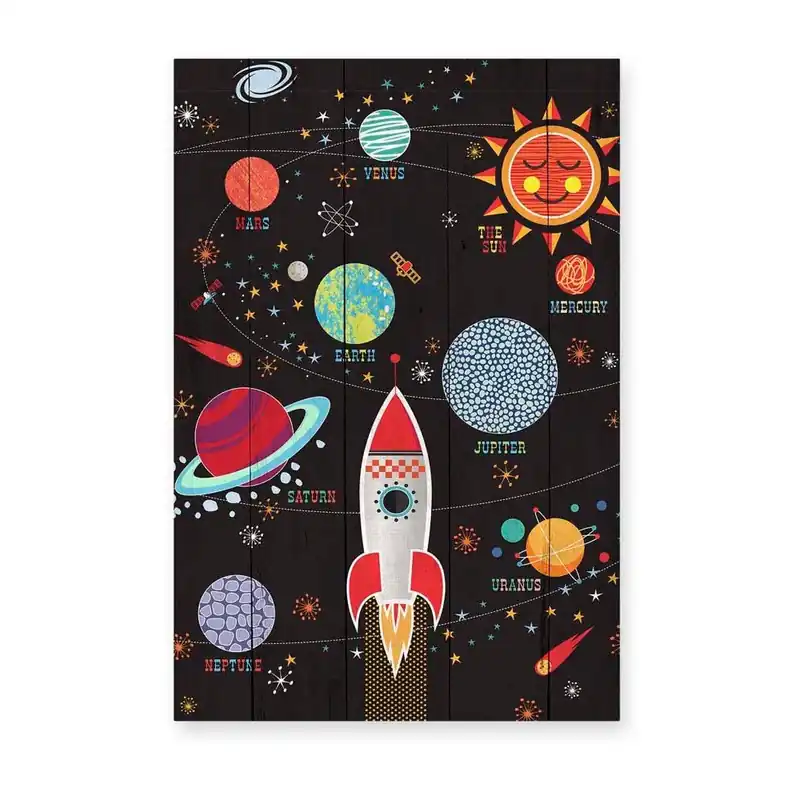 Oferta Obraz na drewnianej desce Little Nice Things Space, 60x40 cm Bonami