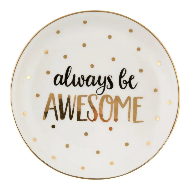 Ceramiczny mały talerz dekoracyjny Sass & Belle Always Awesome Bonami Super okazja