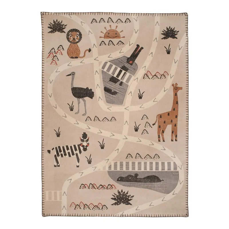 Ograniczona ilość Dywan dziecięcy z ręcznym nadrukiem Nattiot Little Savannah, 100x140 cm Bonami