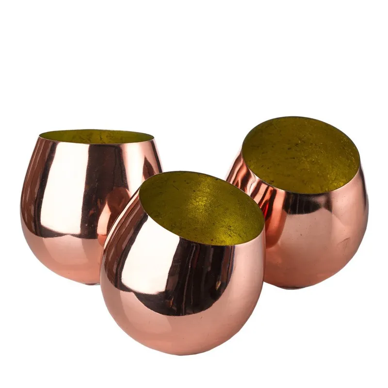 Wyjątkowa oferta Zestaw 3 świeczników w kolorze miedzi Pols Potten Votives Bonami