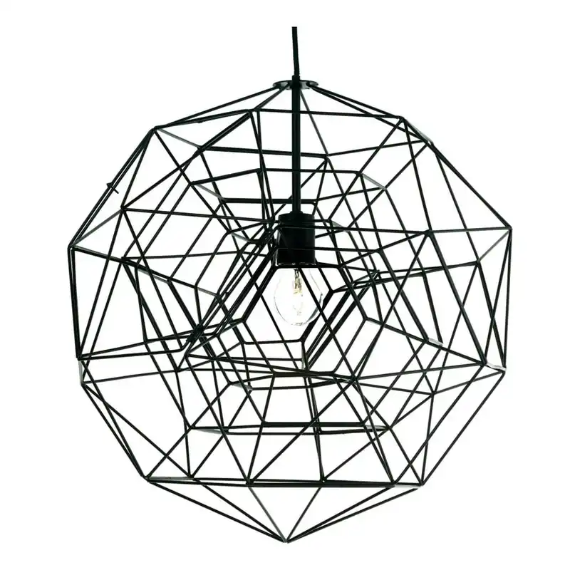 Czarna lampa wisząca z żelaza Pols Potten Hexacomplex, Ø 50 cm Bonami Zamów dziś