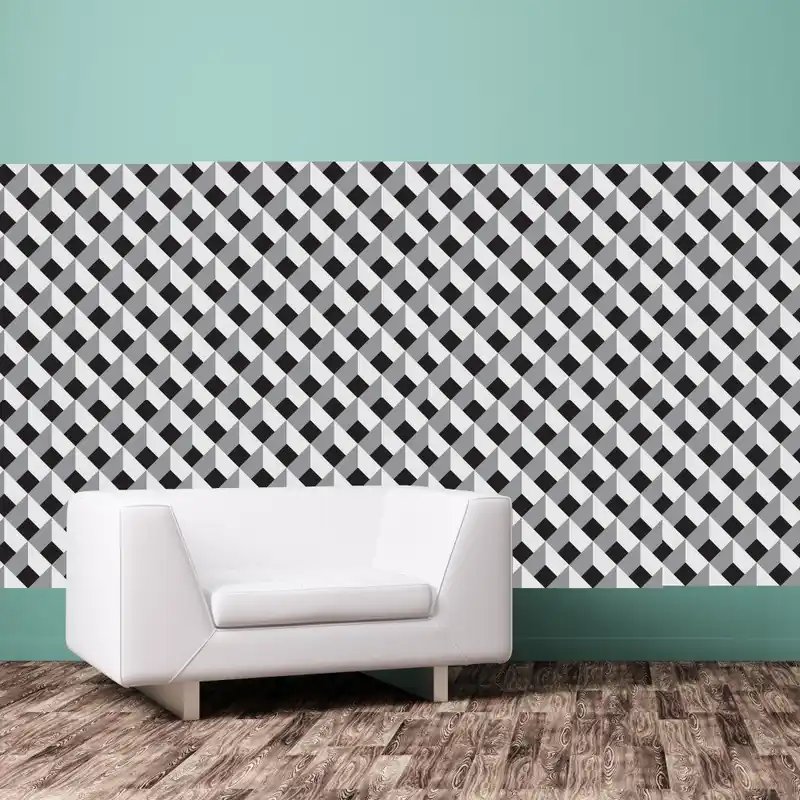 Darmowy zwrot Zestaw 12 naklejek na ścianę Walplus 3D Diamond Pattern Wall Mural Bonami
