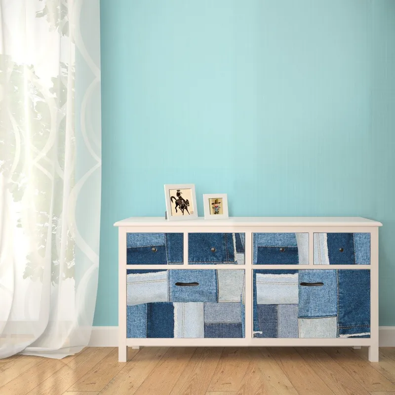 Zestaw 4 naklejek na ścianę Walplus Denim Pattern Bonami Oferta limitowana