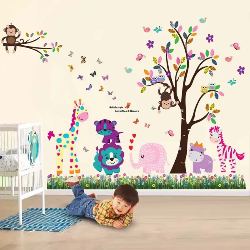 Naklejka WALPLUS Happy Animals Tree Bonami Tylko dziś