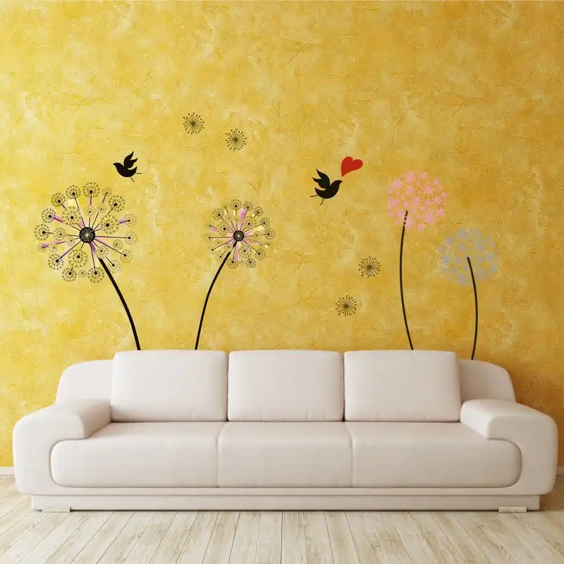 Dostępne od ręki Naklejka WALPLUS Pink Dandelion Bonami