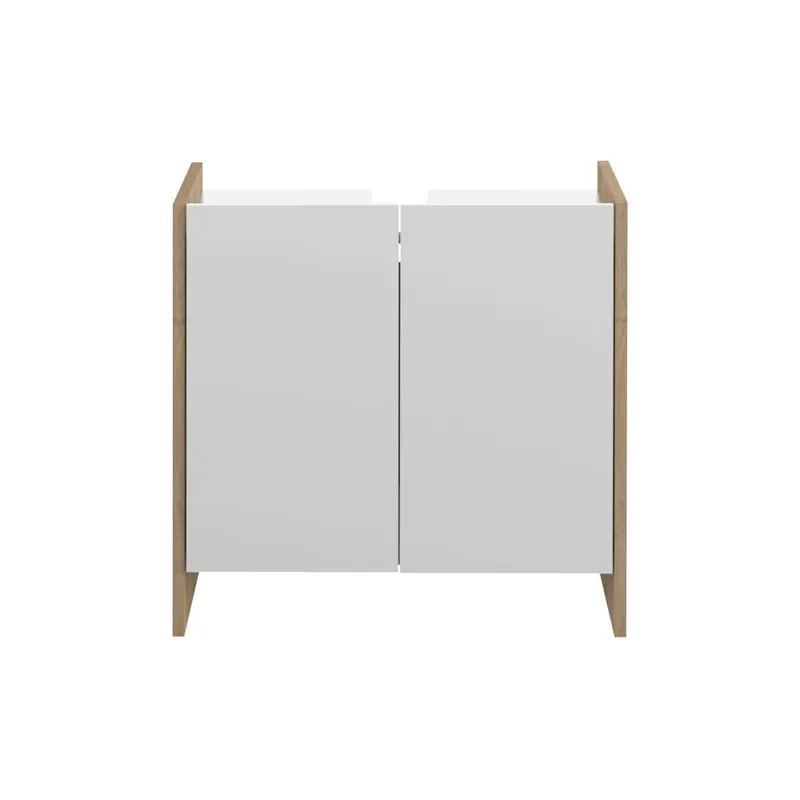 Biała szafka łazienkowa z brązowym korpusem TemaHome Biarritz, wys. 59,2 cm Bonami Oferta czasowa