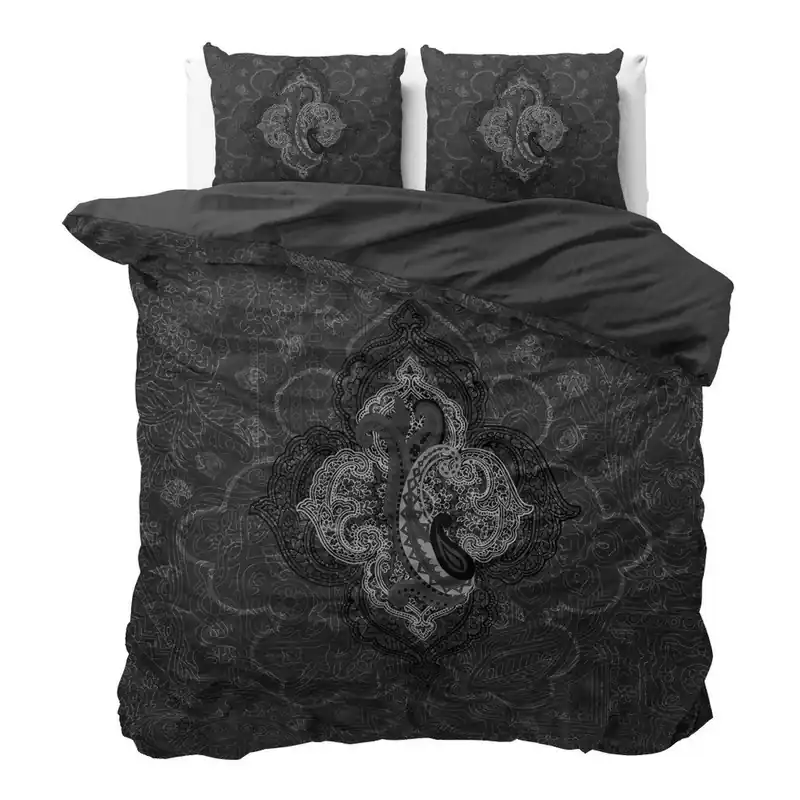 Ciemnoszara dwuosobowa pościel z mikroperkalu Sleeptime Modern Paisley, 240x220 cm Bonami Dostępne od ręki