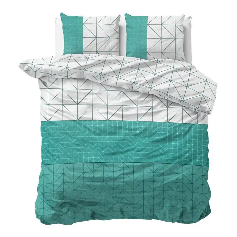 Zielono-biała pościel z mikroperkalu Sleeptime Gino, 240x220 cm Bonami Nowy