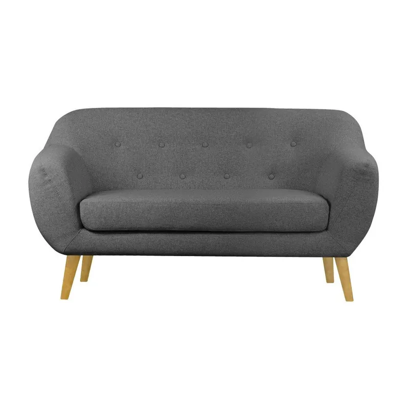 Ciemnoszara sofa 2-osobowa z brązowymi nogami Scandizen Lola Bonami Wyprzedaż