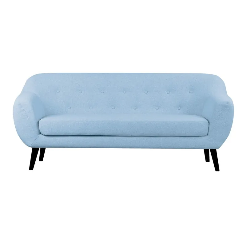 Hit cenowy Niebieska sofa 3-osobowa z czarnymi nogami Scandizen Lola Bonami