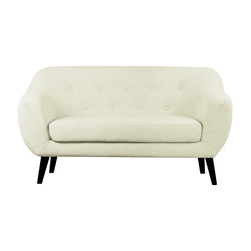 Beżowa sofa 2-osobowa z czarnymi nogami Scandizen Lola Bonami Oferta