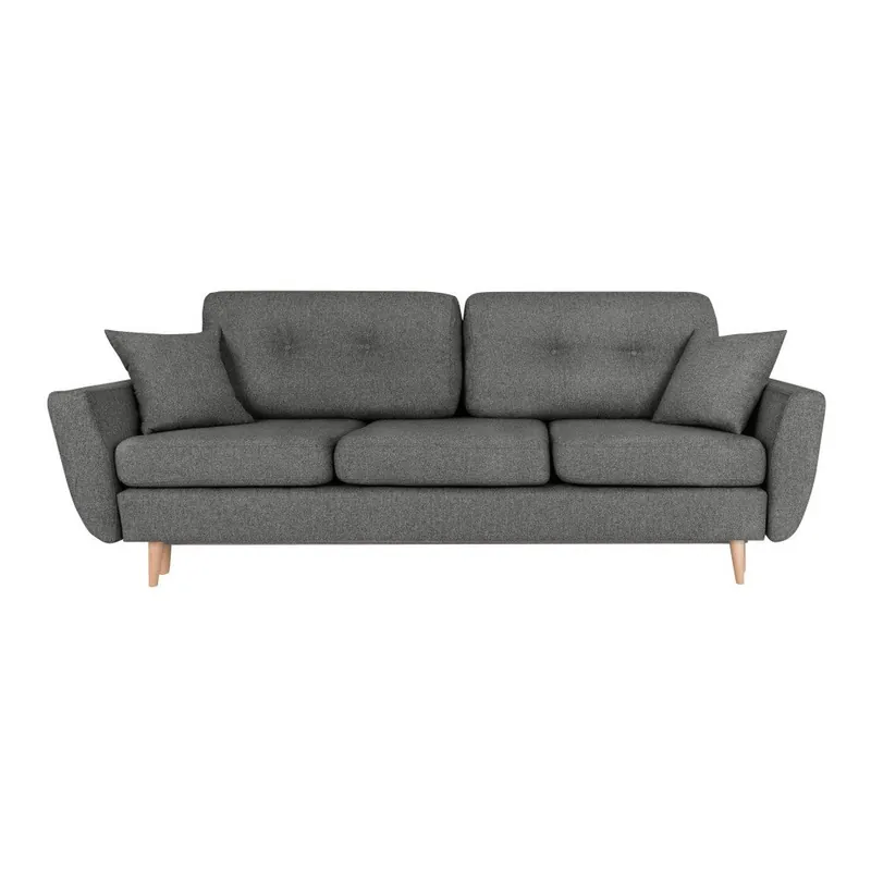 Ciemnoszara rozkładana sofa 3-osobowa Scandizen Rita Bonami Premium