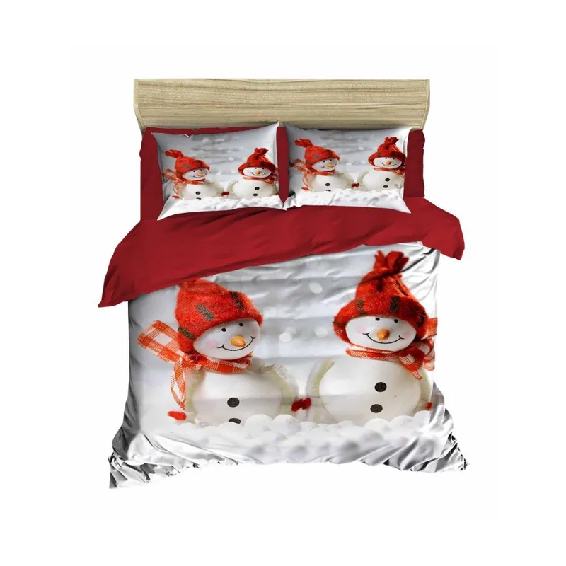 Bezpieczna płatność Dwuosobowa pościel z prześcieradłem Christmas Snowmen, 200x220 cm Bonami
