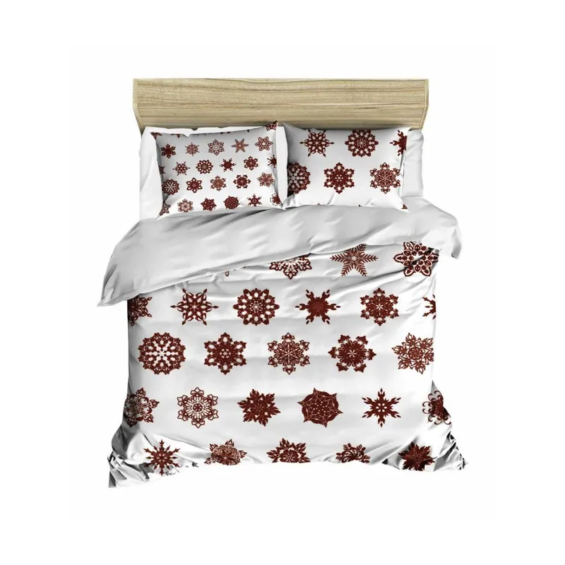Dwuosobowa pościel z prześcieradłem Christmas Snowflakes White, 200x220 cm Bonami Niska cena