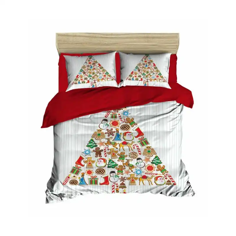 Cena promocyjna Dwuosobowa pościel z prześcieradłem Christmas Tree, 200x220 cm Bonami