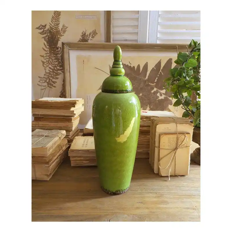 Bestseller Zielony wazon ceramiczny z pokrywką Orchidea Milano, 46 cm Bonami