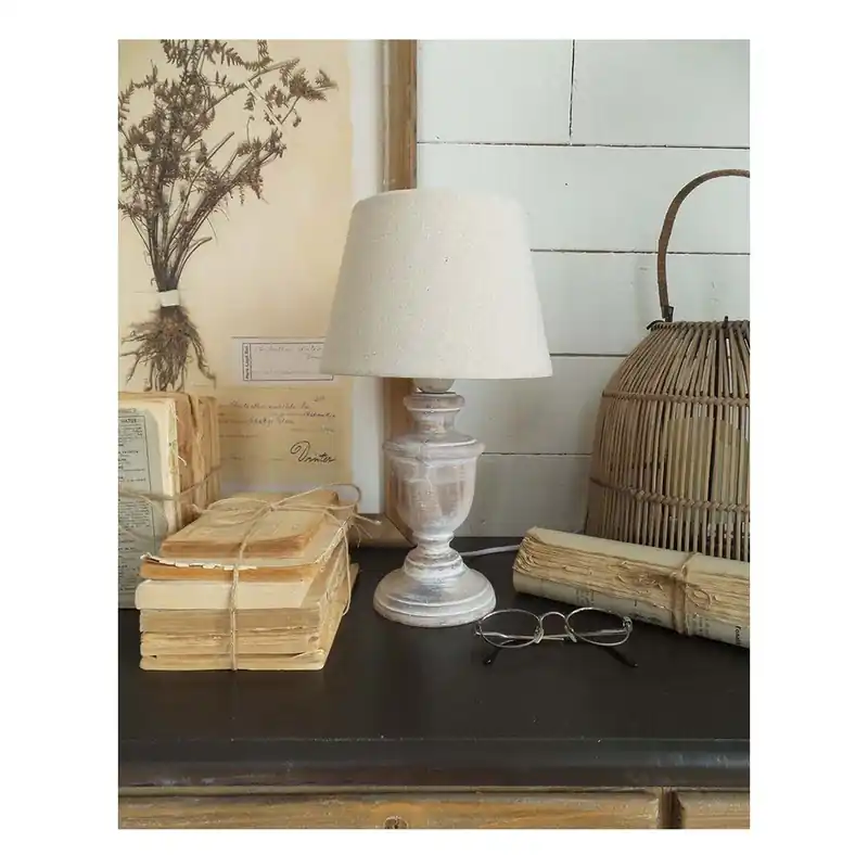Biała lampa stołowa z drewna Orchidea Milano, 34 cm Bonami Premium