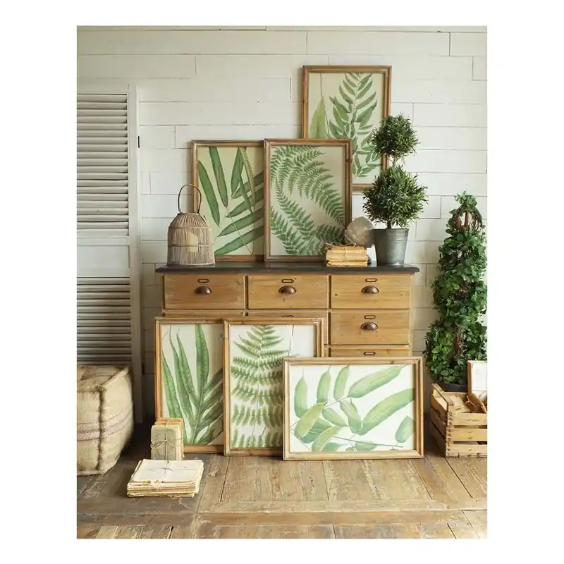 Cena promocyjna Zestaw 6 obrazów w drewnianej ramie Orchidea Milano Botanica Leaves, 65x47 cm Bonami