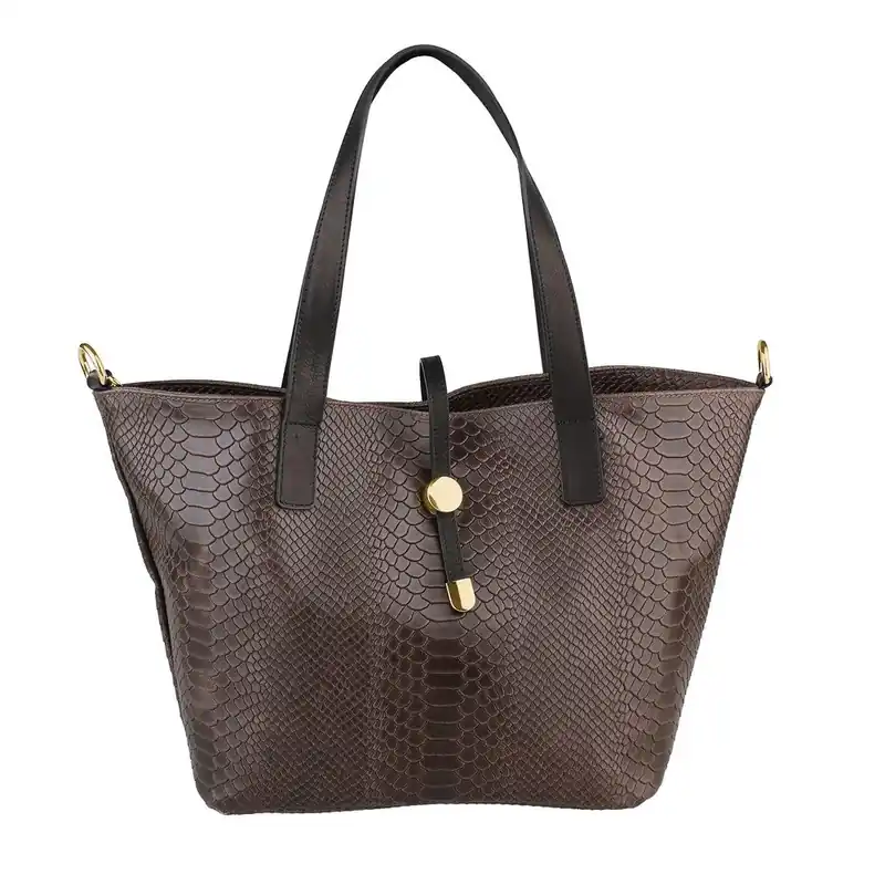 Oferta czasowa Brązowa torebka skórzana Chicca Borse Fierce Bonami